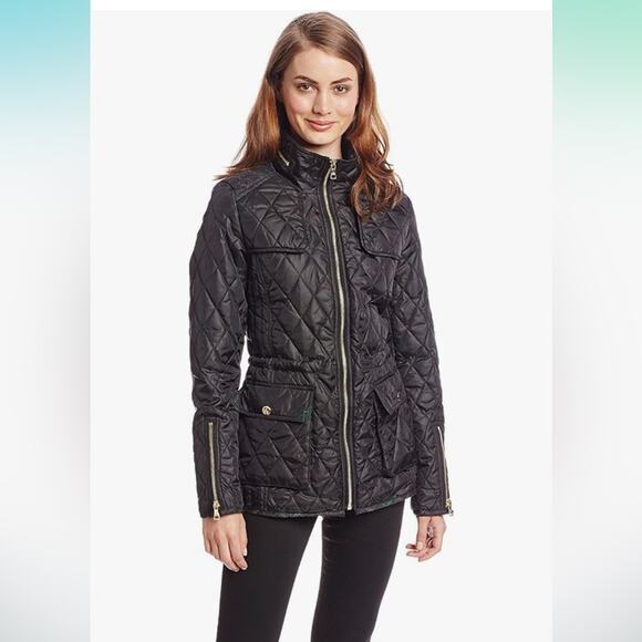 Sam Edelman Jackets & Blazers - Sam Edelman Women's Lexi Quilted Jacket with Plaid Trim- Size Small